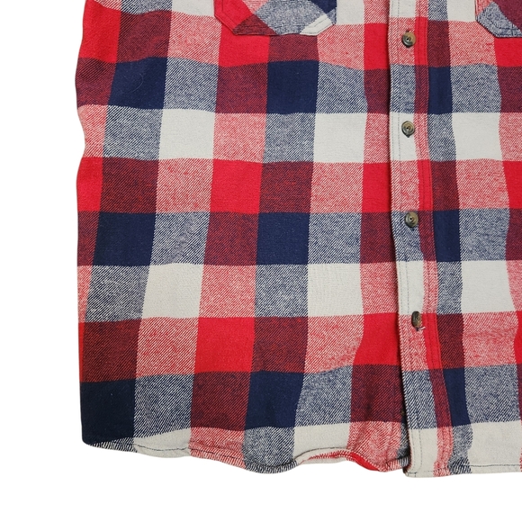 CE Schmidt Workwear Flannel Shirt Mens 2X Blue Red Gray Plaid Thick 100% Cotton - Picture 4 of 9